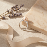 Bague IRINA | Or Blanc & Perle de Culture Rose - 8/9mm