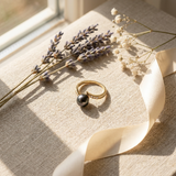 Bague LYSANDRA | Or Jaune & Perle de Culture Black Tahiti
