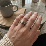 Bague AYA | Or Blanc & Perle de Tahiti