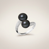 Bague TOI & MOI | Oxydes de Zirconium & Perles de Tahiti