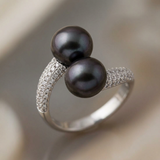 Bague TOI & MOI | Oxydes de Zirconium & Perles de Tahiti