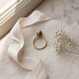 Bague DUCHESSE | Or Jaune & Perle de Culture Chocolat