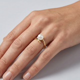 Bague ELISE | Or Jaune & Perle de Culture Blanche
