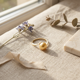 Bague ZIGZAG | Or Jaune & Perle de Culture Dorée
