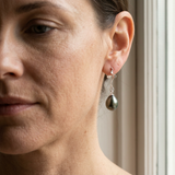 Boucles d'Oreilles TAHORA | Or Blanc & Perles de Tahiti