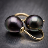 Boucles d'Oreilles DIANA | Or Jaune & Perles de Tahiti