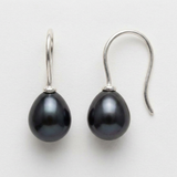 Boucles d'Oreilles DIANA | Argent & Perles de Culture Black Tahiti
