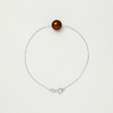 Bracelet Argent & Perle de Culture Chocolat - 8/9mm