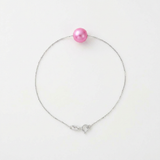 Bracelet Chaîne Forçat - Perle de Culture Rose Fushia