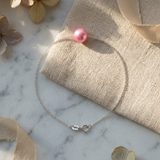 Bracelet Chaîne Forçat - Perle de Culture Rose Fushia