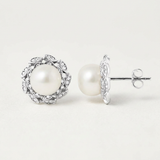 Boucles d'Oreilles COROLLE | Perles Blanches