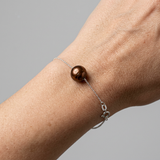 Bracelet Argent & Perle de Culture Chocolat - 8/9mm