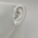 Boucle d'Oreilles Bouton AYA | Argent & Perles de Culture Blanches 7/8mm