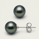 Boucle d'Oreilles Bouton AYA | Argent & Perles de Tahiti