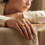 Bague ZIGZAG | Or Jaune & Perle de Culture Dorée