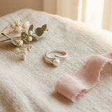 Bague SERENITY | Or Blanc & Perle de Culture Blanche