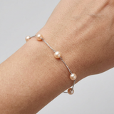 Bracelet Perles de Culture Ronde 6-7  mm Rose