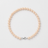 Bracelet NOELYSE | Argent & Perles Roses | 5/6 mm | Fermoir Mousqueton