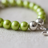 Bracelet Porte Bonheur Etoile - Perles d'Eau Douce Vertes
