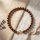Bracelet NOELYSE | Or Jaune & Perles Chocolats