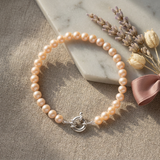 Bracelet NOELYSE | Argent & Perles Roses | 6/7 mm | Fermoir Anneau