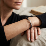 Bracelet NOELYSE | Argent & Perles Noires | 6/7 mm | Fermoir Anneau Marin