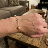 Bracelet Perles de Culture Ronde 6-7  mm Rose