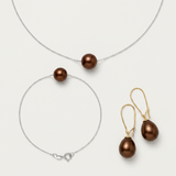 Parure Chocolat — Collier, Boucles & Bracelet