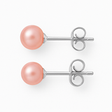 Boucle d'Oreilles Bouton AYA | Argent & Perles de Culture Roses 5/6mm