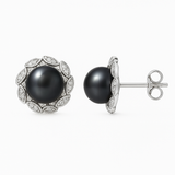 Boucles d'Oreilles COROLLE | Perles Black Tahiti
