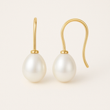 Boucles d'Oreilles DIANA | Or Jaune & Perles de Culture Blanches