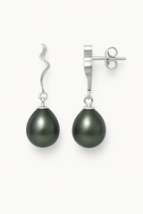 Boucles d'Oreilles TAHORA | Argent & Perles de Tahiti