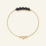 Bracelet NANÉA | Or Jaune & Perles Noires