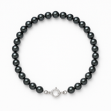 Bracelet NOELYSE | Argent & Perles Noires | 4/5 mm | Fermoir Anneau