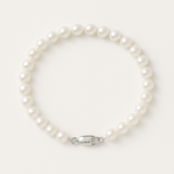 Bracelet NOELYSE | Or Blanc & Perles Blanches