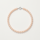 Bracelet en perles de culture roses sur argent 925 avec fermoir anneau ressort.