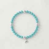 Bracelet perles d'eau douce bleu turquoise et argent 925 avec breloque étoile.