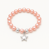 Bracelet Porte Bonheur Etoile - Perles d'Eau Douce Roses