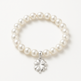 Bracelet Porte Bonheur Trêfle - Perles d'Eau Douce Blanches