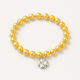 Bracelet Porte Bonheur Trêfle - Perles d'Eau Douce Dorées