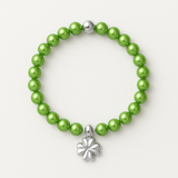 Bracelet Porte Bonheur Trêfle - Perles d'Eau Douce Vertes Tonic