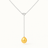 Collier Cravate | Perle de Culture Dorée