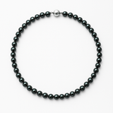 Collier NOELYSE | Argent & Perles Noires | 5/6 mm | Fermoir Boule
