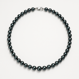 Collier NOELYSE | Argent & Perles Noires | 5/6 mm | Fermoir Mousqueton