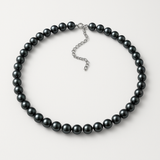Collier NOELYSE | Argent & Perles Noires | 6/7 mm | Réglable