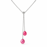 Collier TOI & MOI | Perles de Culture Rose Fushia