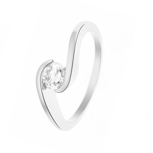 Bague Solitaire | Argent | Enveloppée